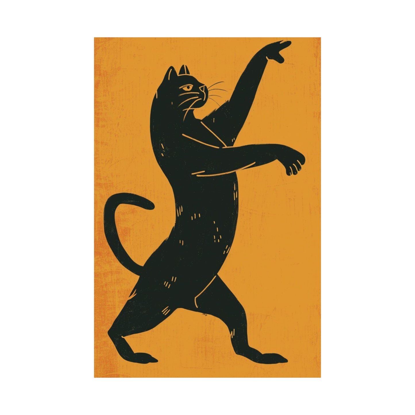 26: Dancing Black Cat Printed Poster