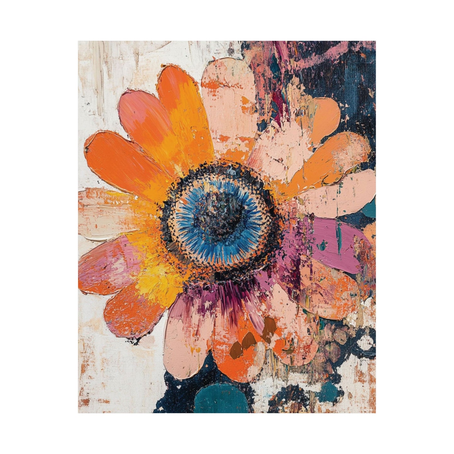 Textured Orange Daisy Poster