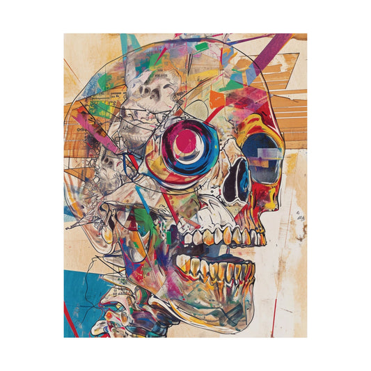 Neon Skull Printed Poster