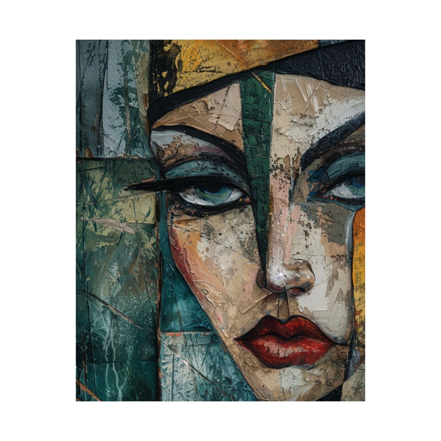 Abstract Woman Face Printed Poster