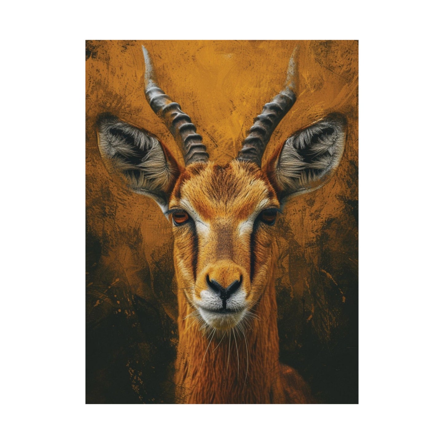 Golden Gazelle Portrait Printed Poster
