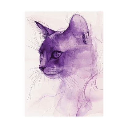 Purple Cat Sketch Poster
