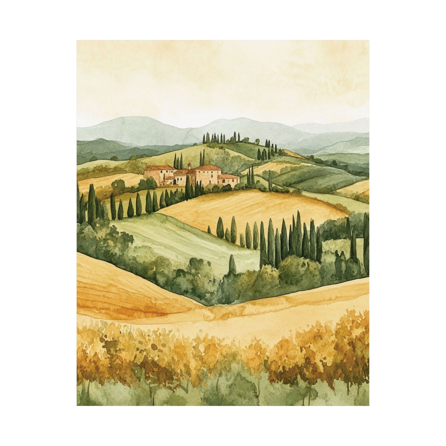Golden Italian Countryside Poster