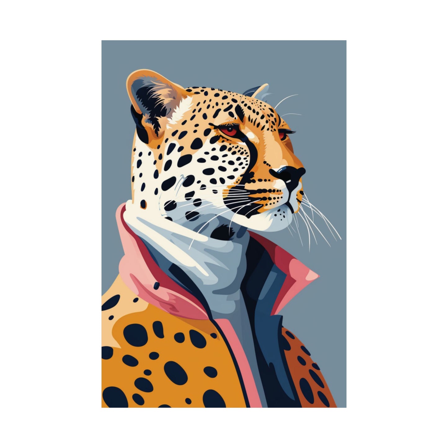 Stylish Cheetah Portrait Printed Poster