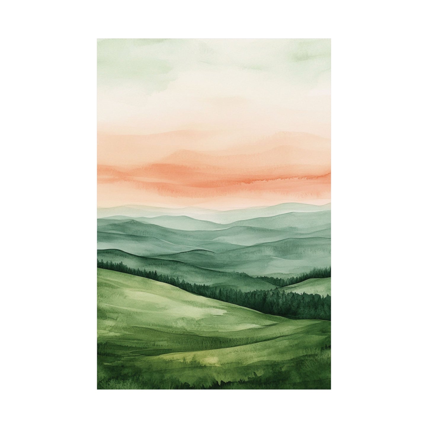 Peach Sky Hills Poster