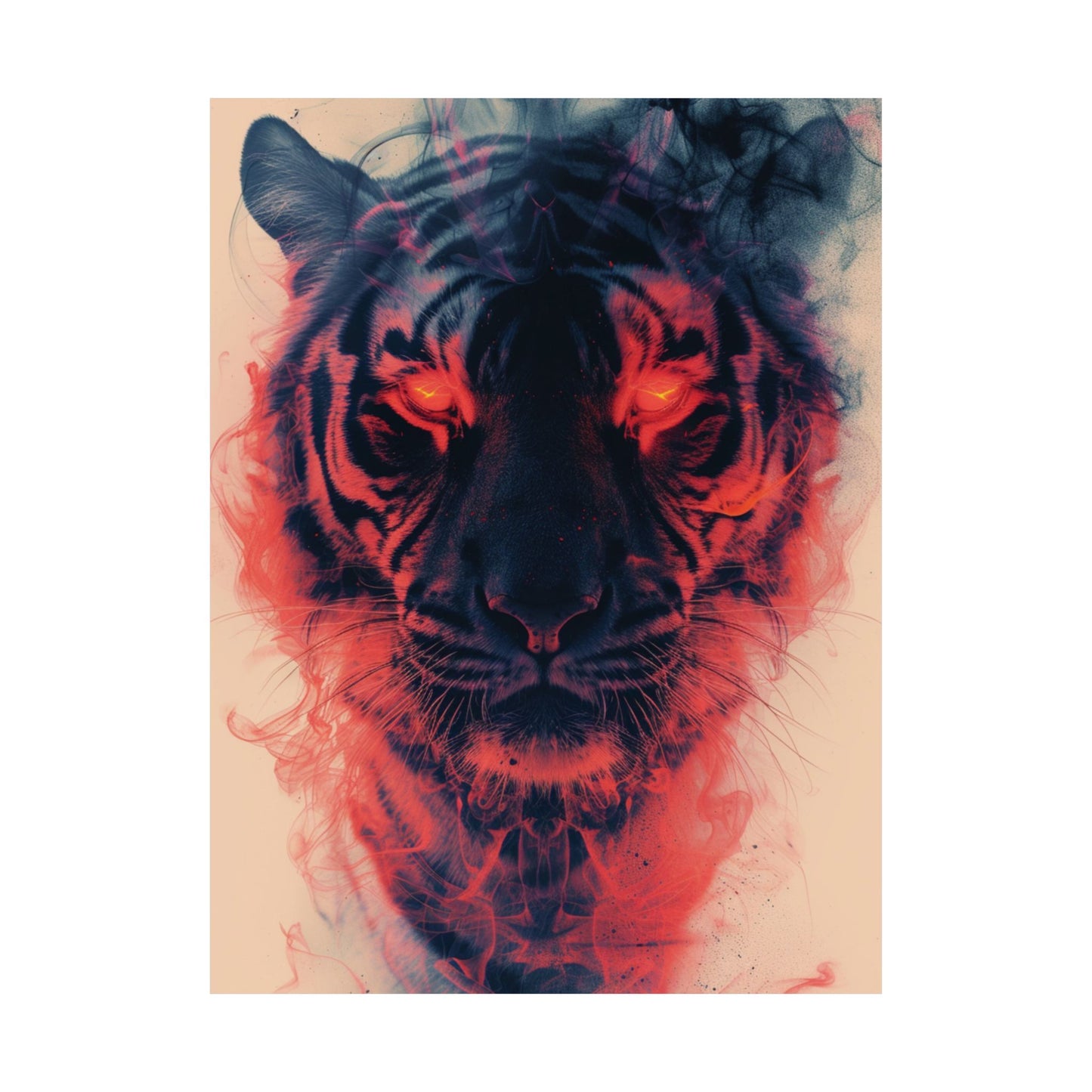 Fiery Tiger Portrait Printed Poster