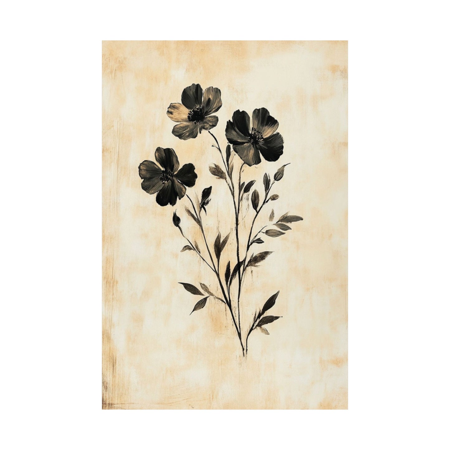 Antique Ink Blossom Poster