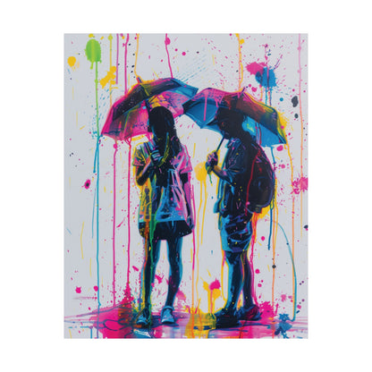 Neon Umbrellas Art Print