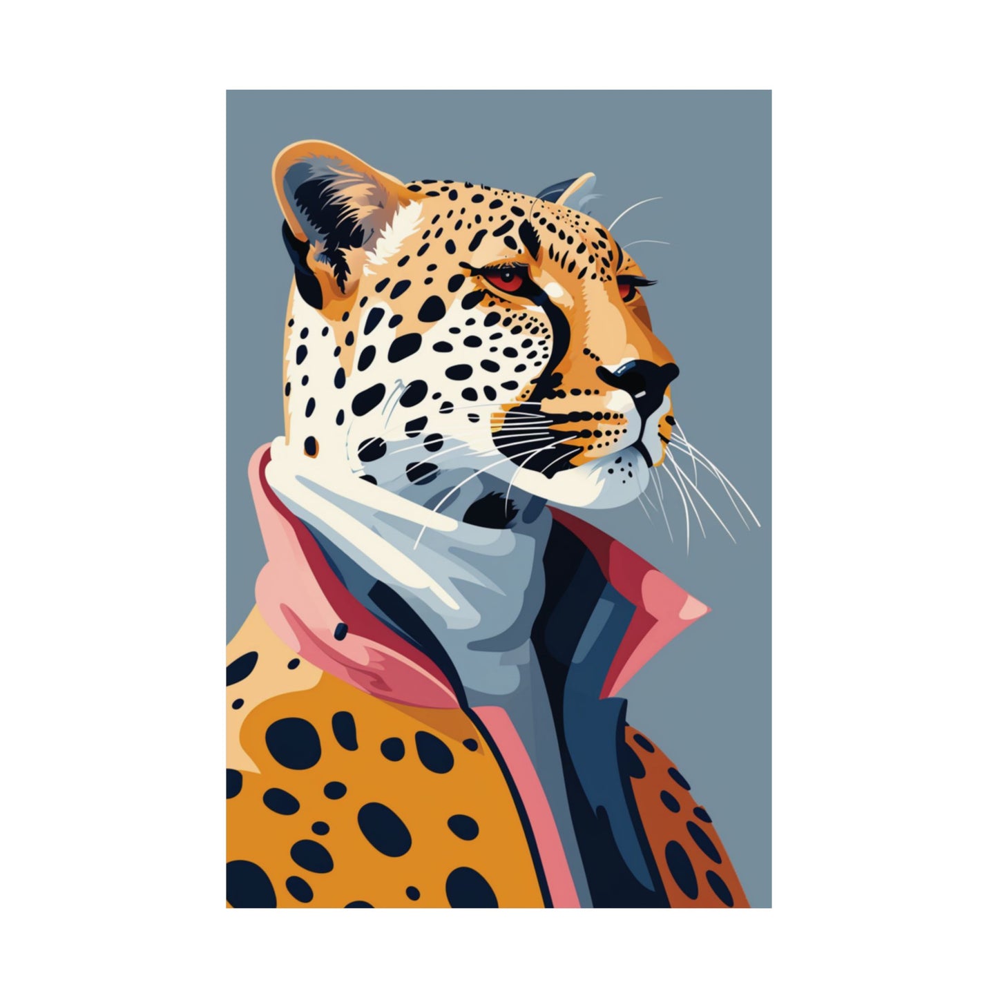 Stylish Cheetah Portrait Printed Poster
