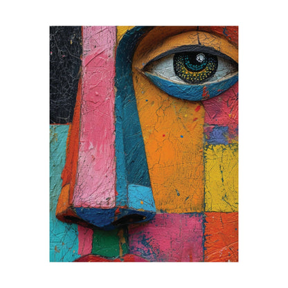 Color Block Face Art Poster