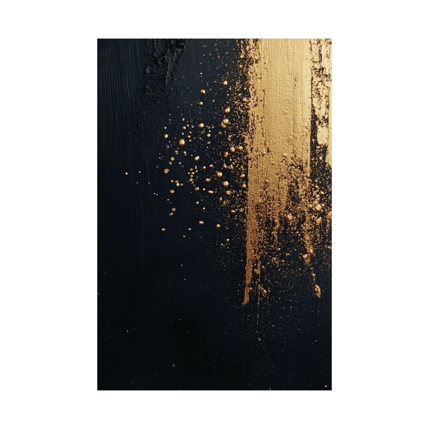 Gold Brushstroke Black Poster
