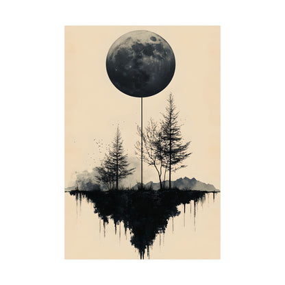 Minimalist Moon Landscape Poster
