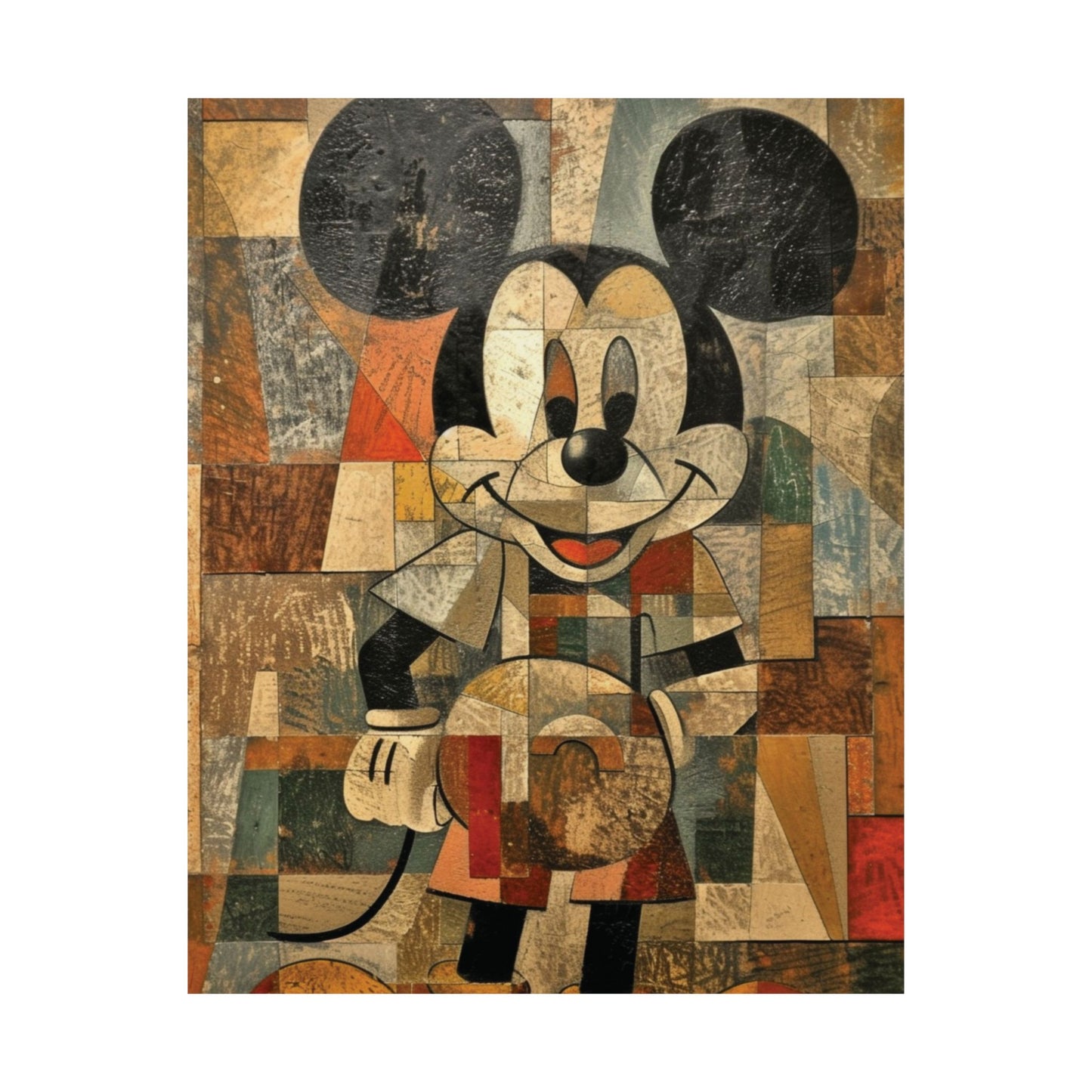 Cubist Mickey Mouse Printed Poster