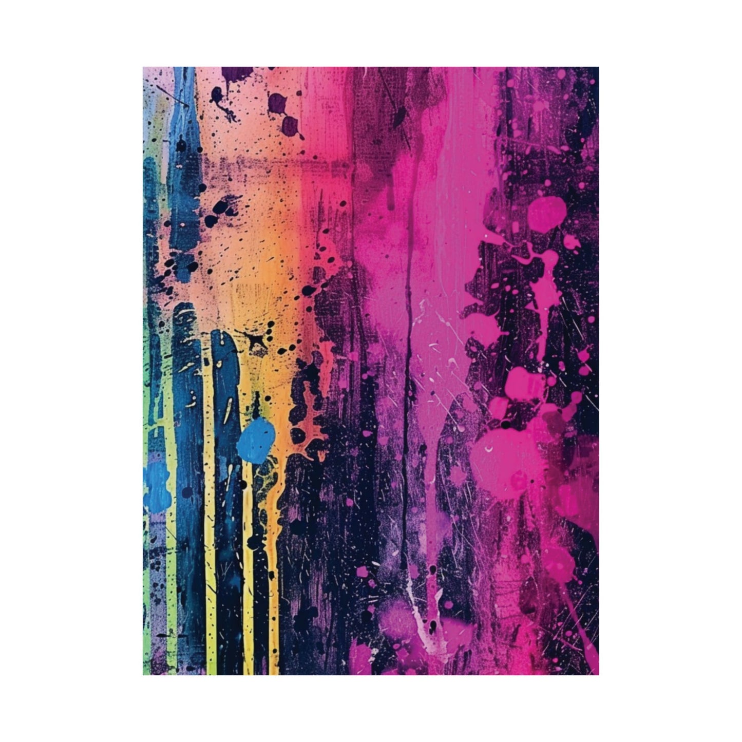 Neon Drip Printed Poster