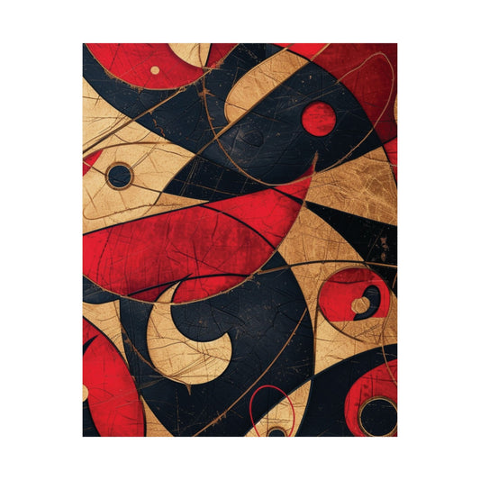 Crimson Geometry Printed Poster