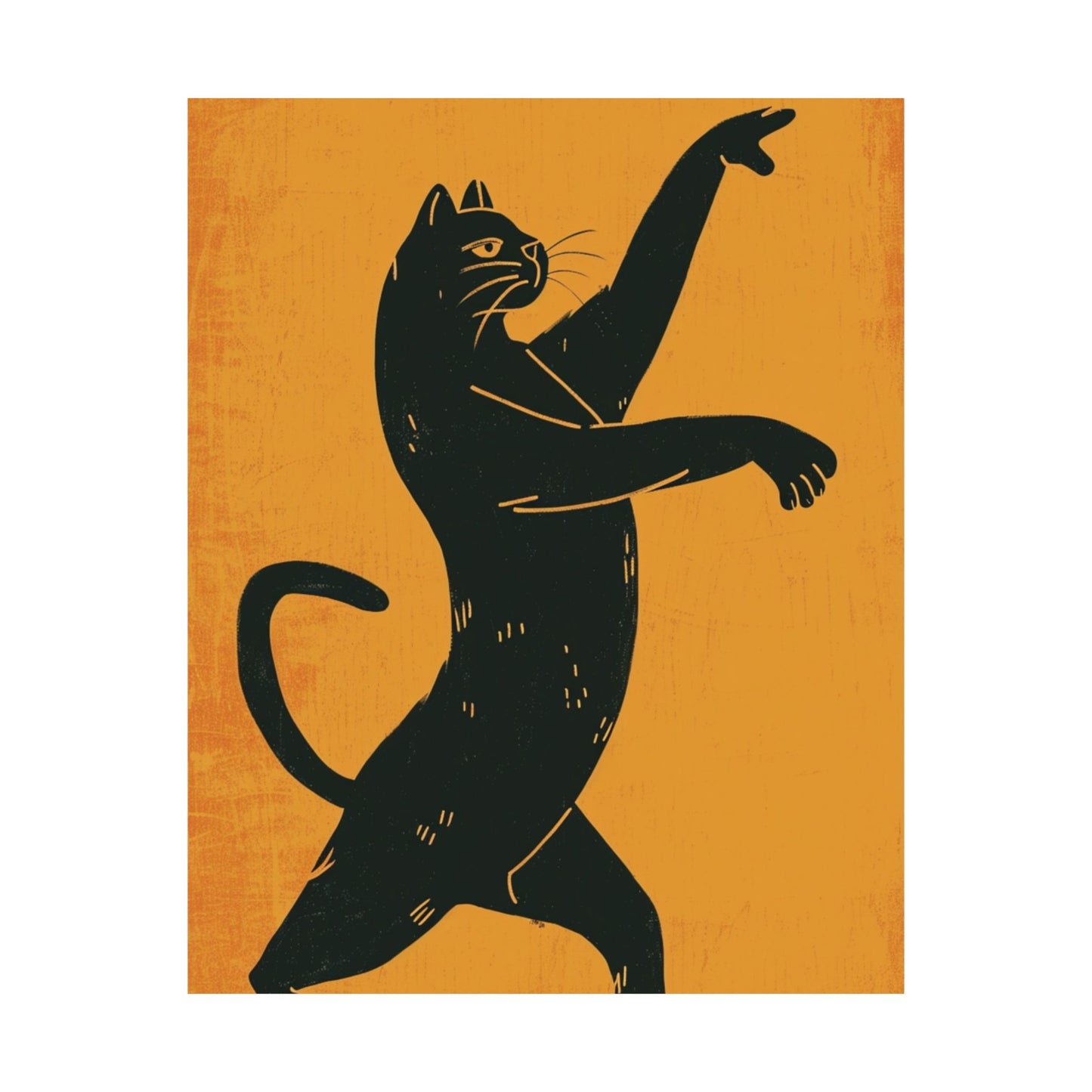 26: Dancing Black Cat Printed Poster