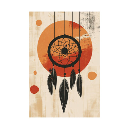 Boho Sunset Feather Poster