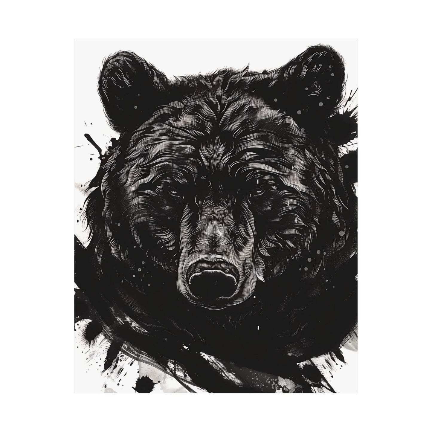 Wild Splatter Bear Printed Poster