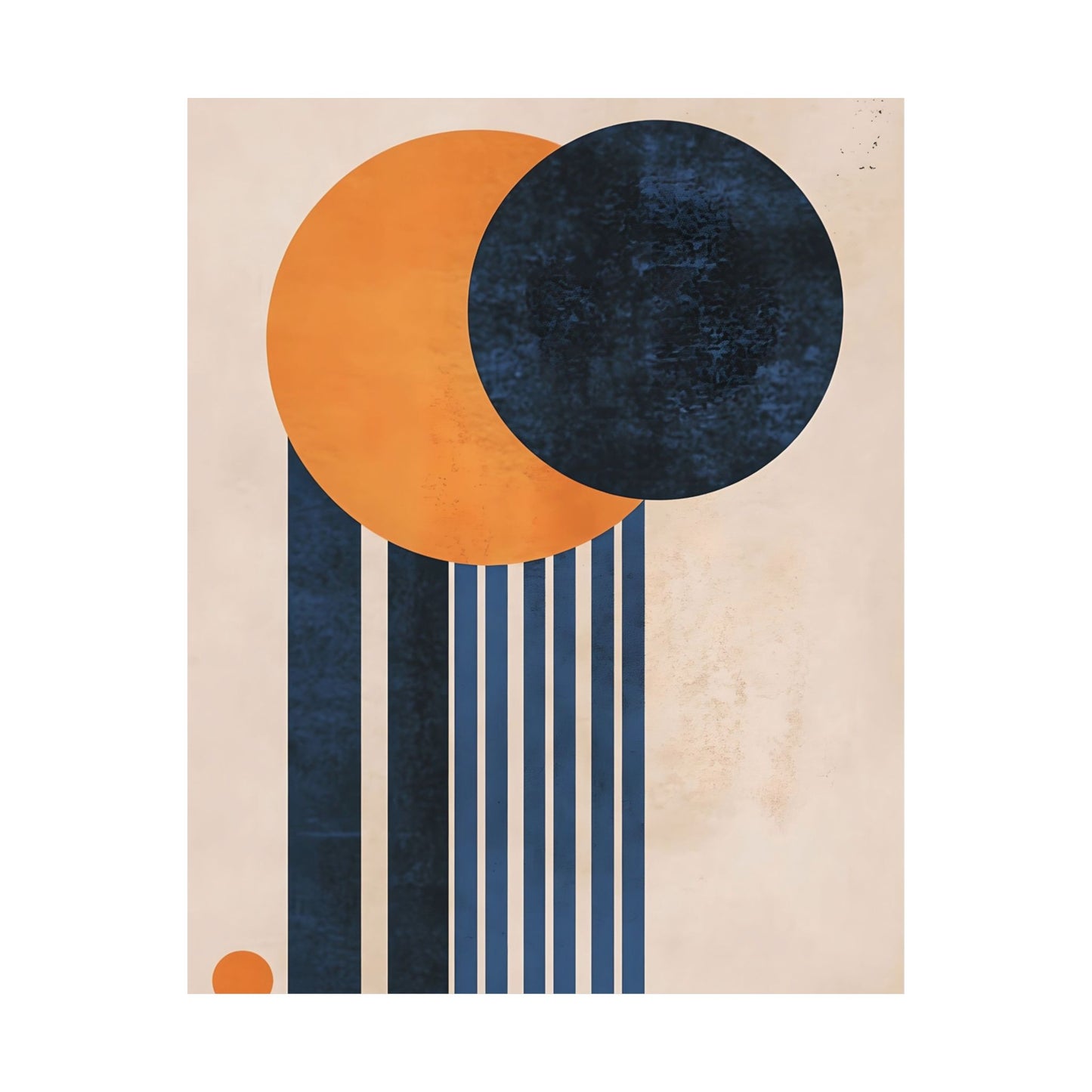 Modern Orange Blue Abstract Printed Poster