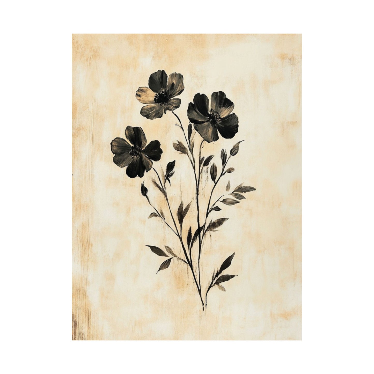 Antique Ink Blossom Poster