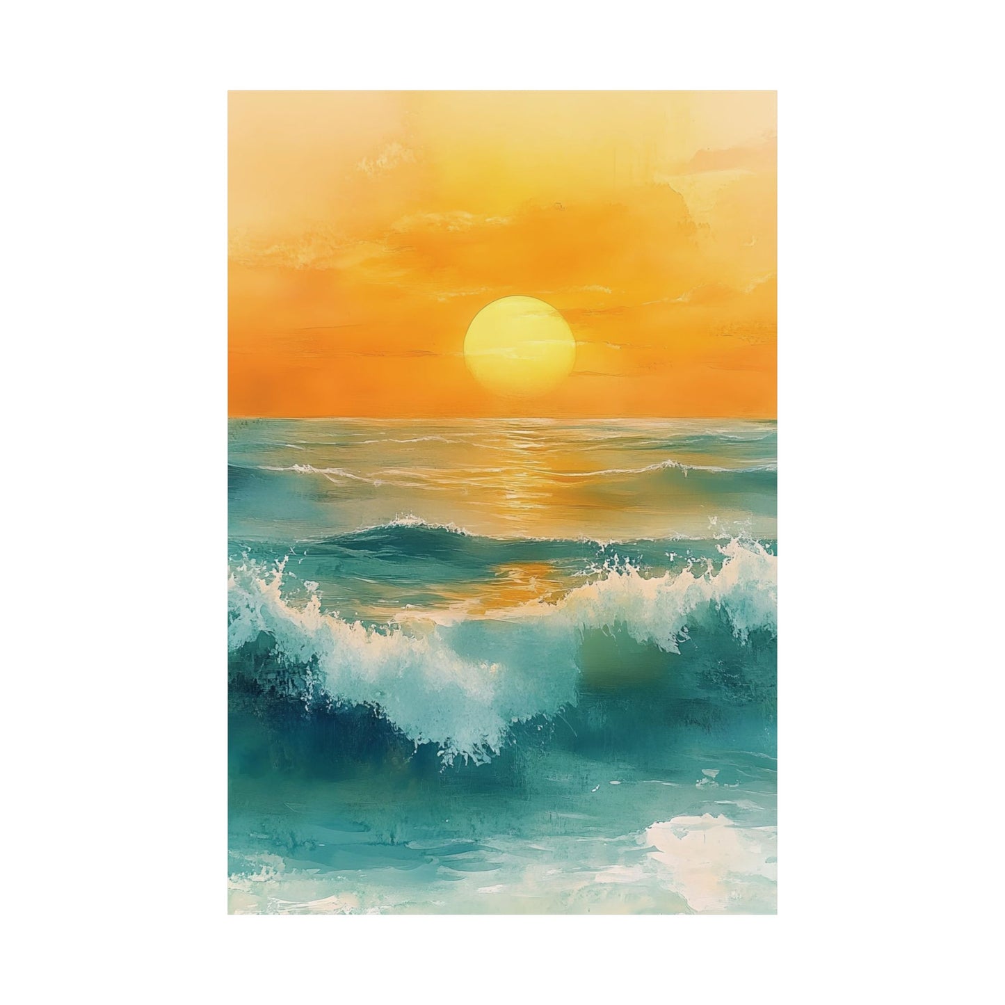 Waves of Golden Hour Printed Poster