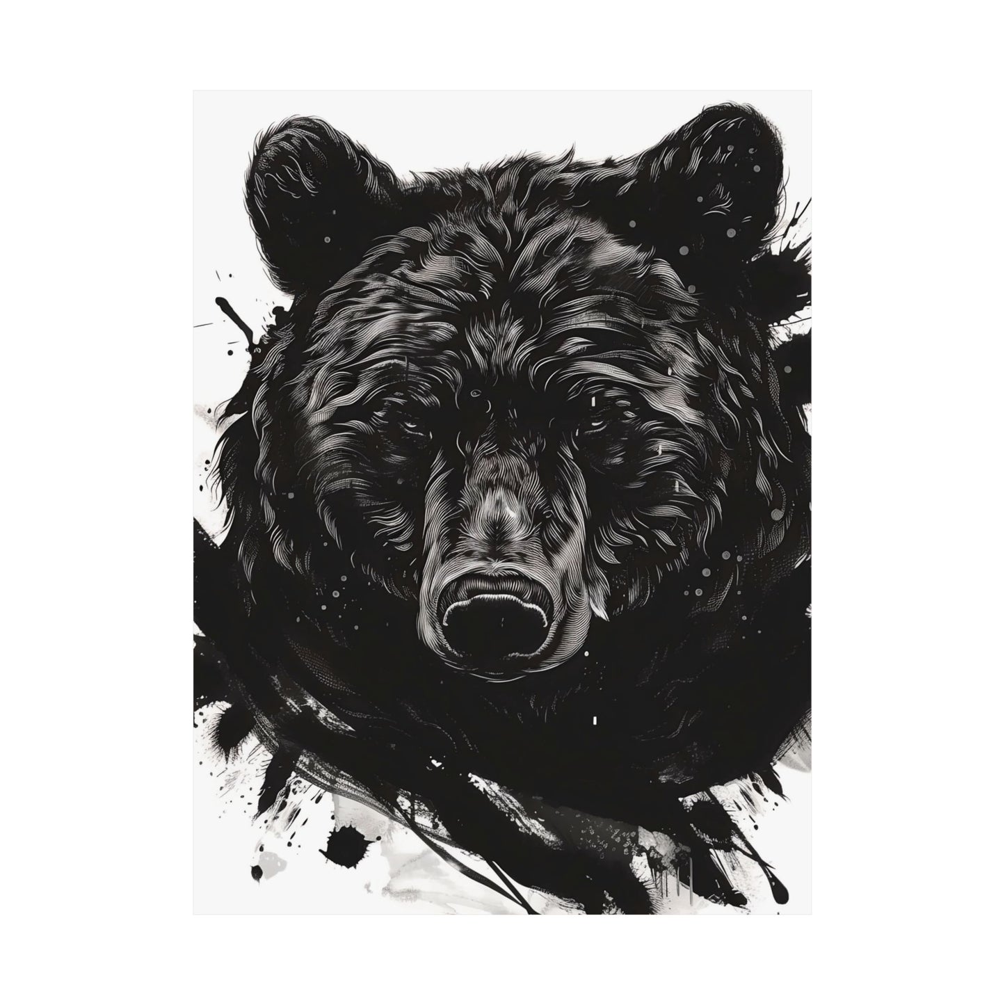 Wild Splatter Bear Printed Poster