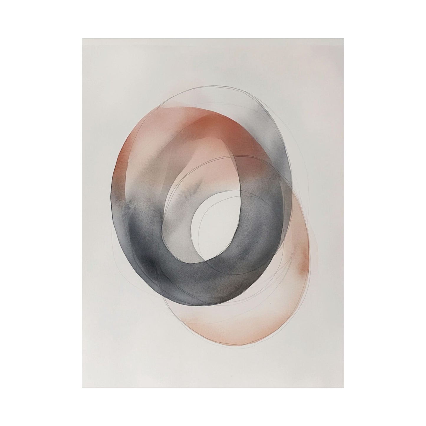 Terracotta Charcoal Circle Poster