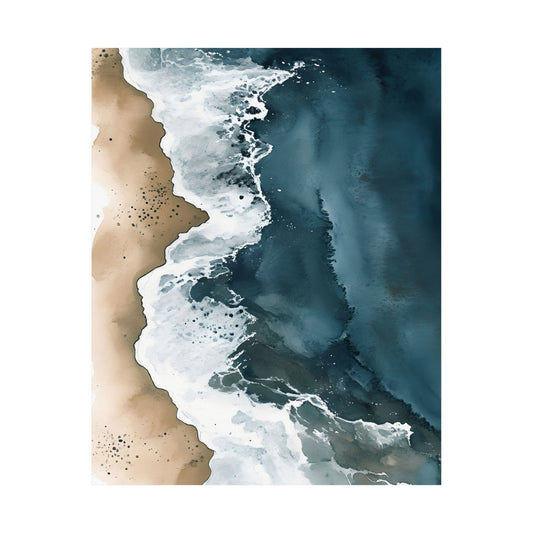 Ocean Wave Shoreline Printed Poster