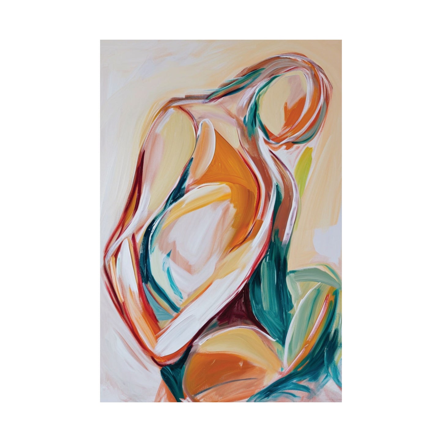 Abstract Woman Figure Printed Poster
