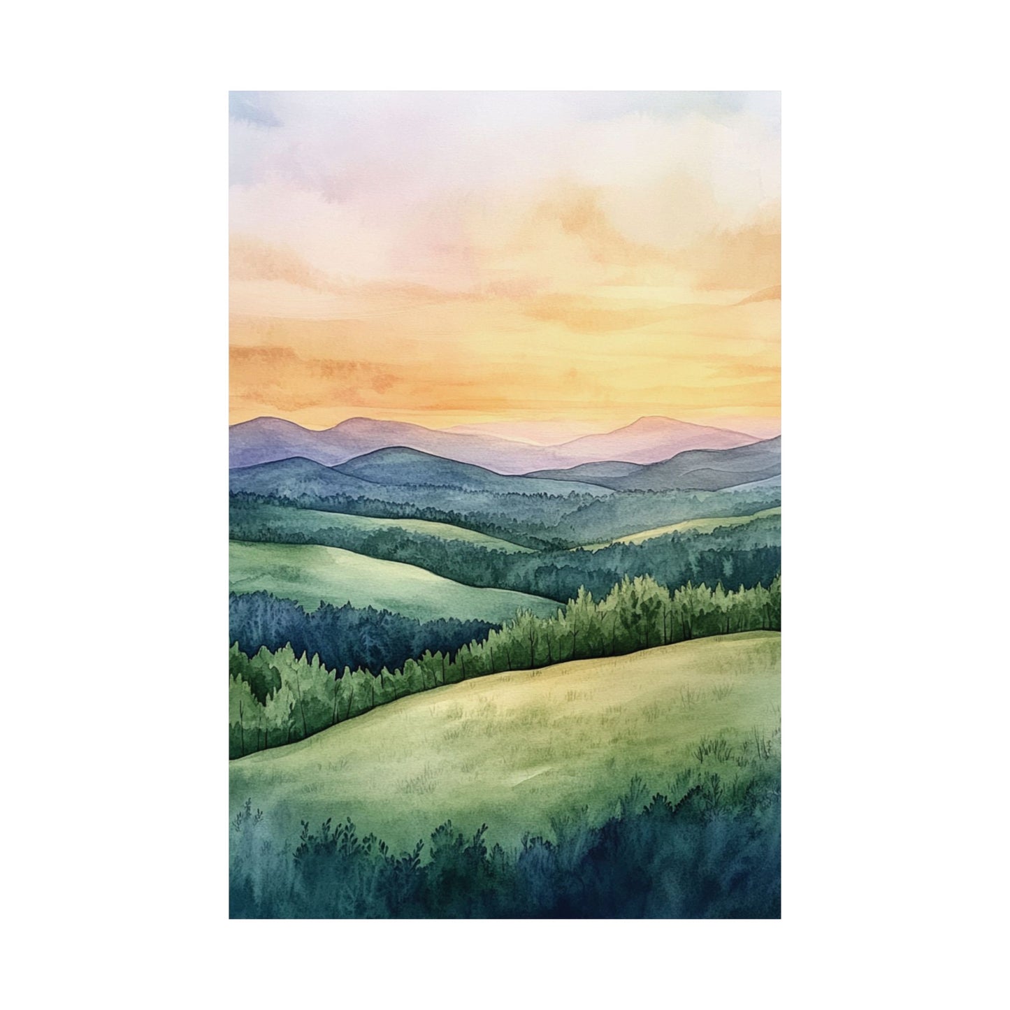 Golden Hour Valley Poster
