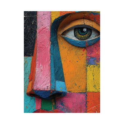 Color Block Face Art Poster