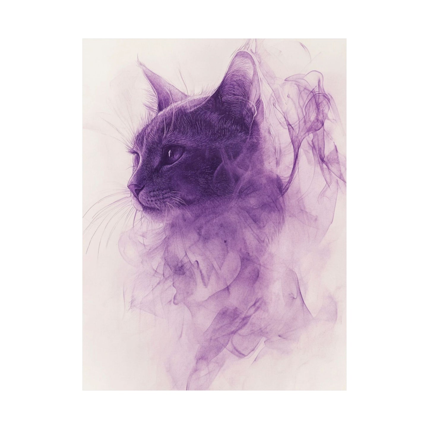 Purple Smoke Cat Poster