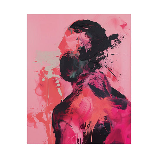 Abstract Man in Pink Printed Poster