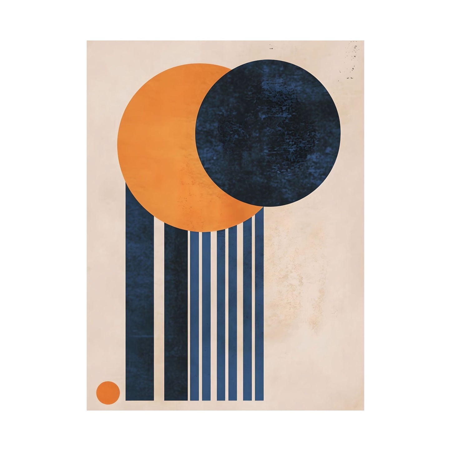 Modern Orange Blue Abstract Printed Poster