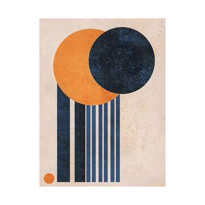 Modern Orange Blue Abstract Poster