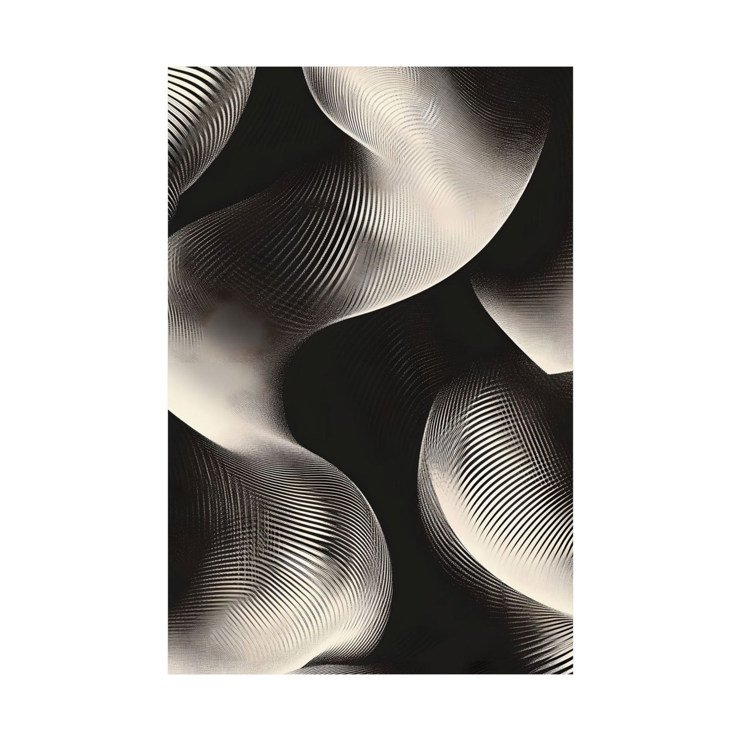 Abstract Kinetic Waves Printed Poster