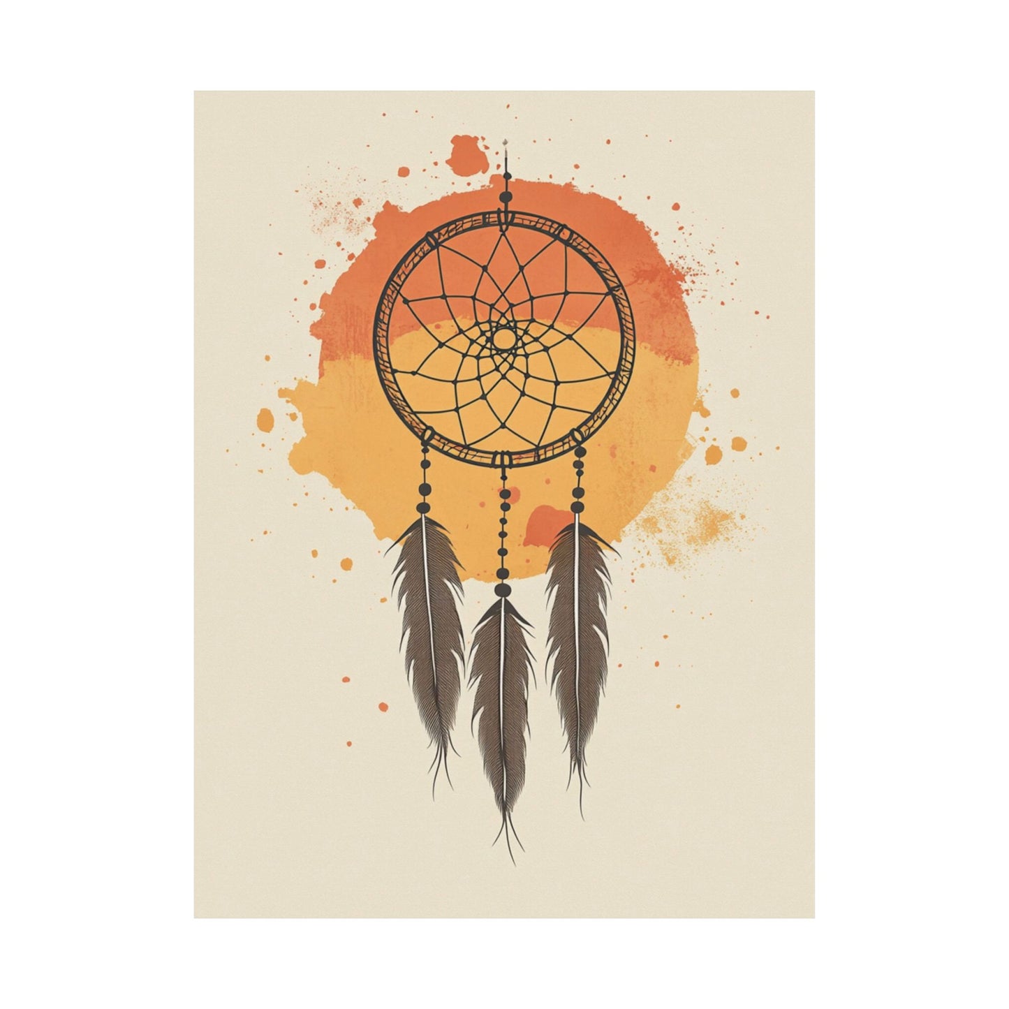 Watercolor Sunset Dreamcatcher Poster