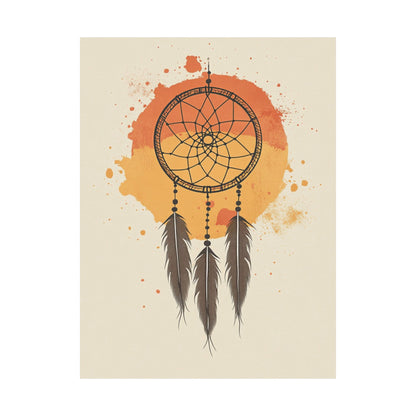 Watercolor Sunset Dreamcatcher Poster