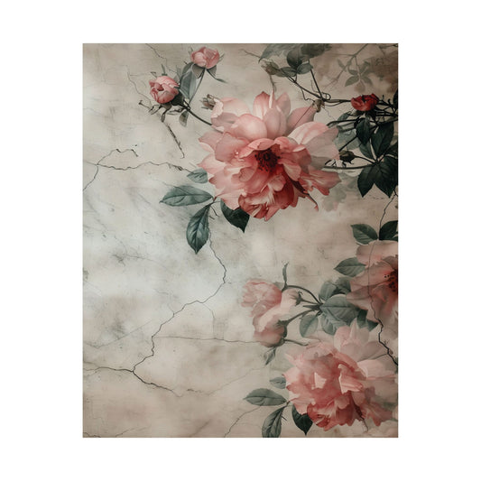 Vintage Pink Roses Printed Poster