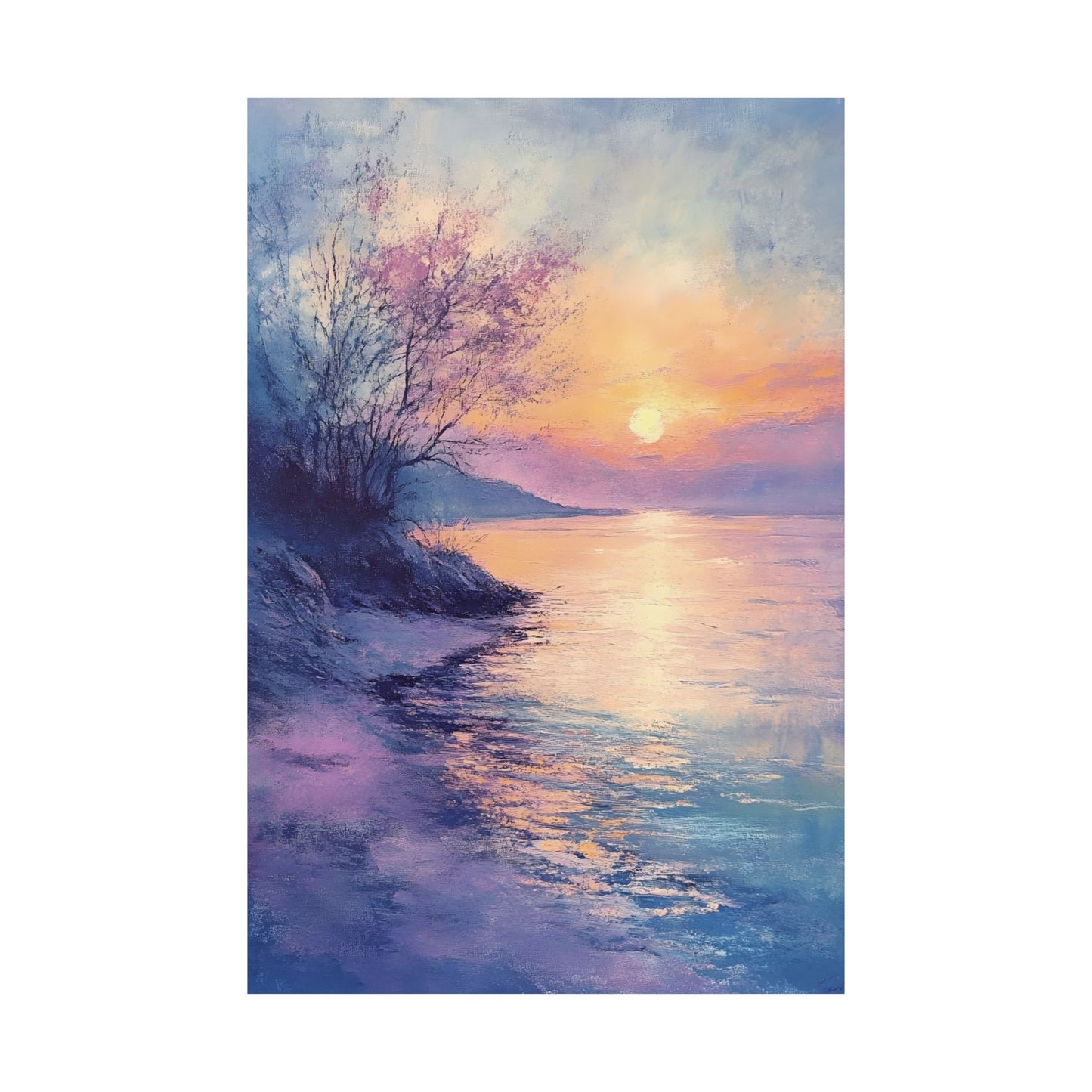 Pastel Coast Sunset Printed Poster