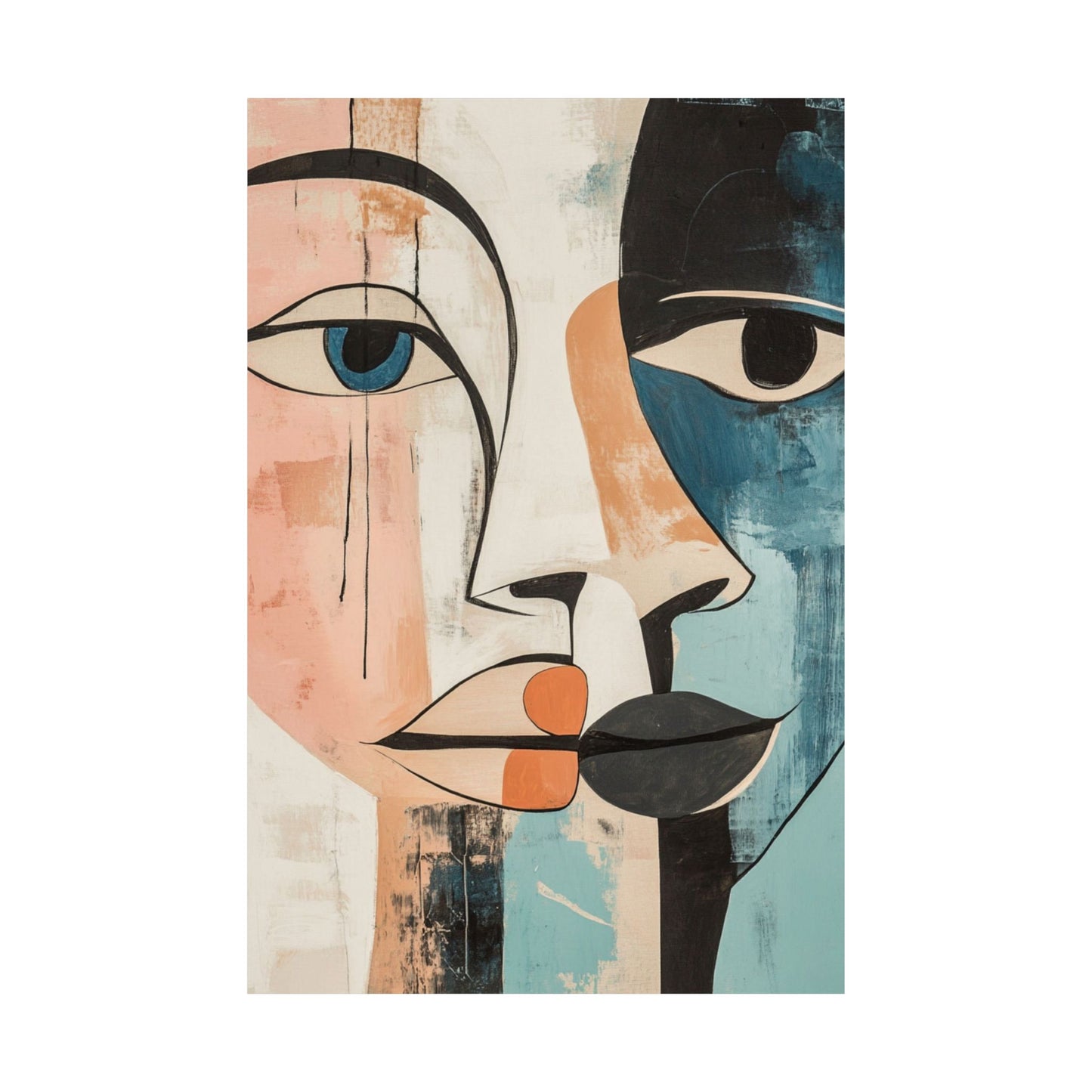 Cubist Split Face Poster
