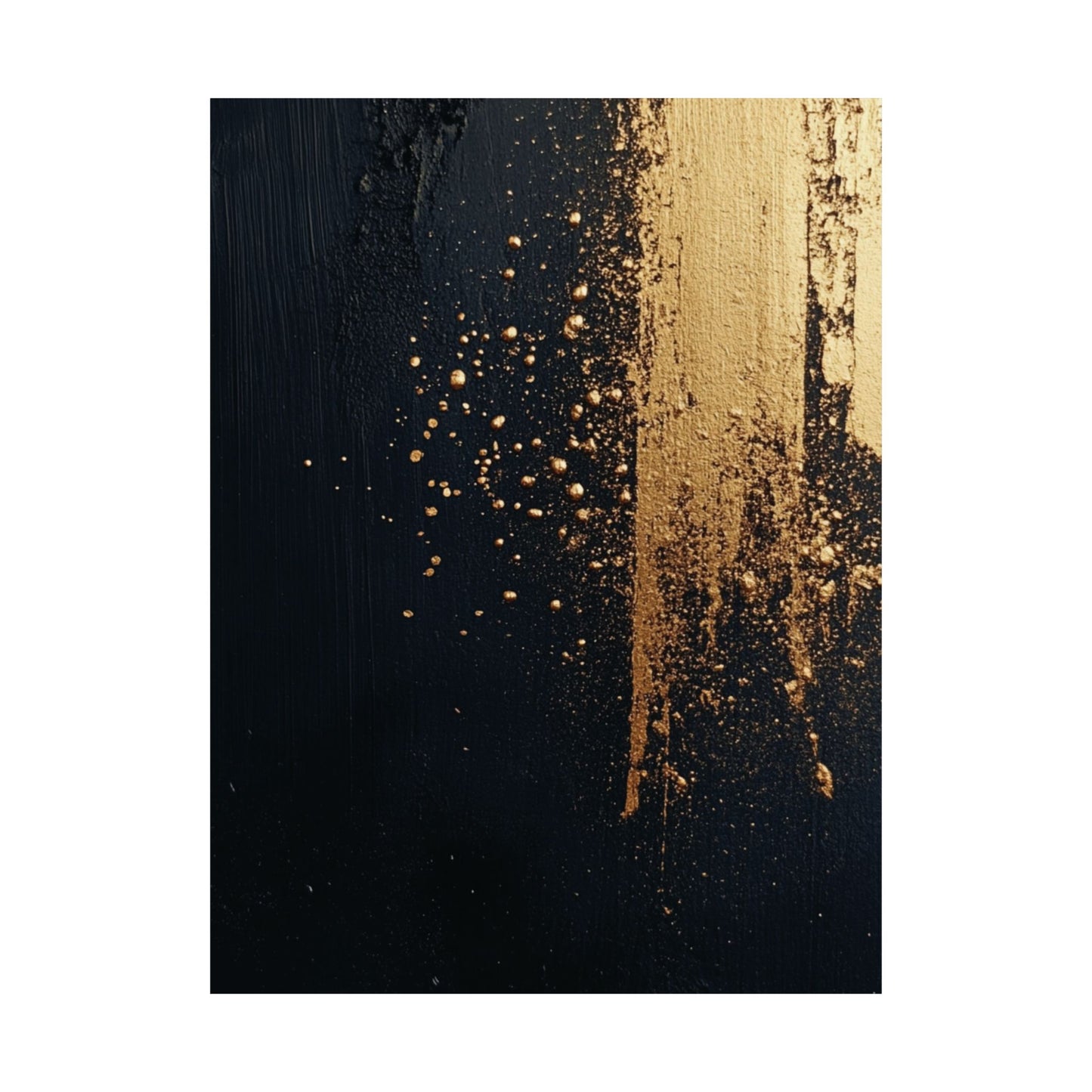 Gold Brushstroke Black Poster