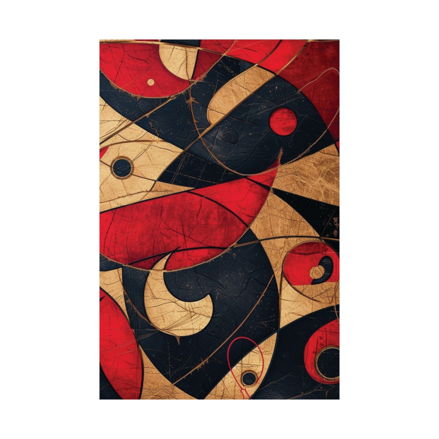 Crimson Geometry Printed Poster