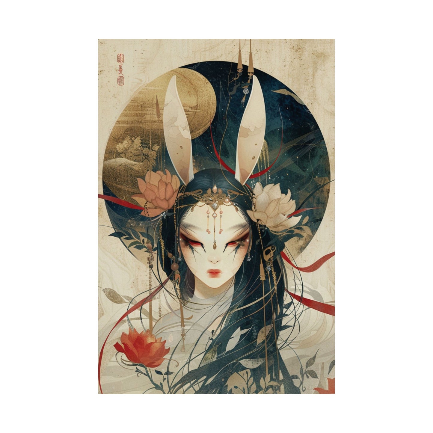 Mystic Lunar Goddess Printed Poster
