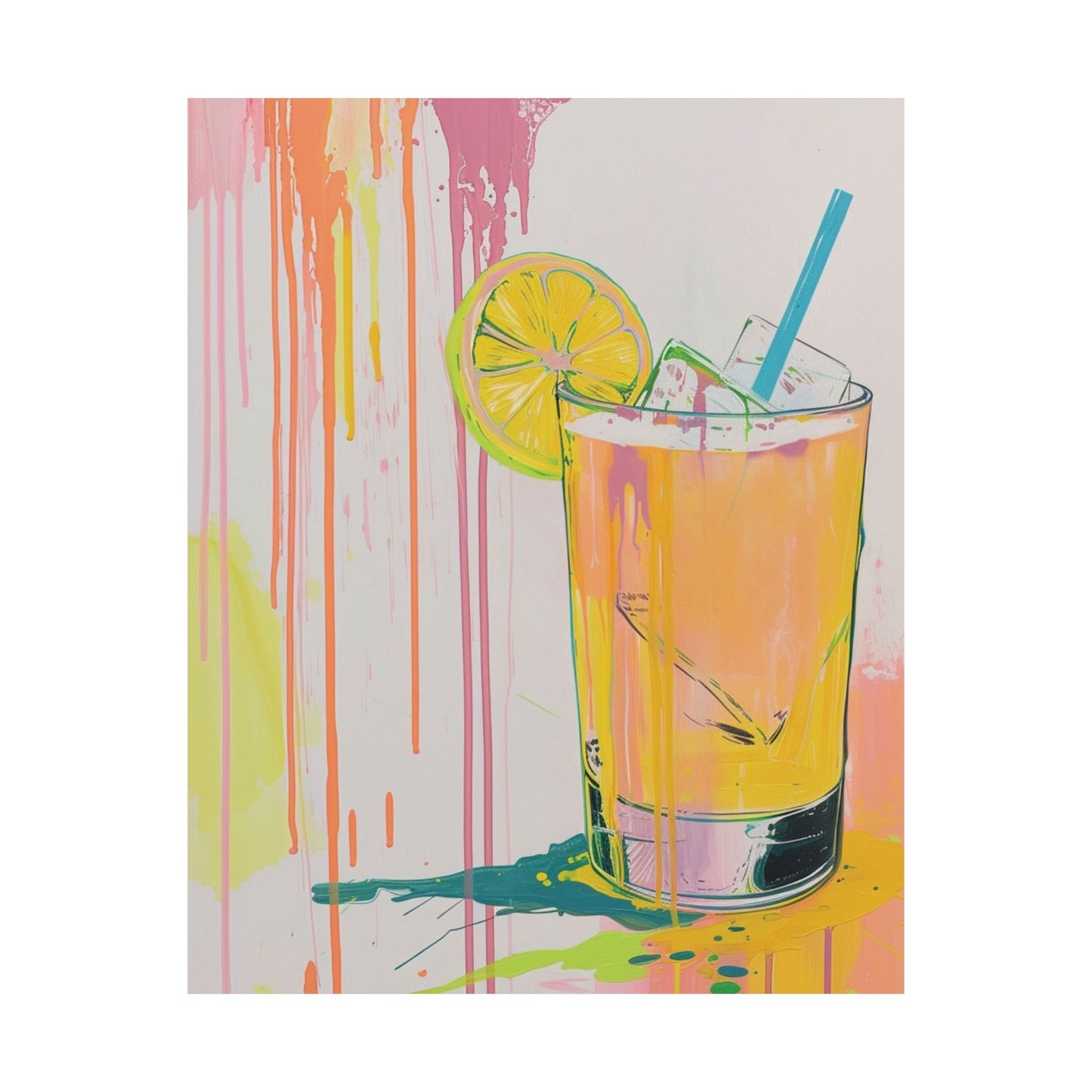 Citrus Splash Drink Art Printed Poster