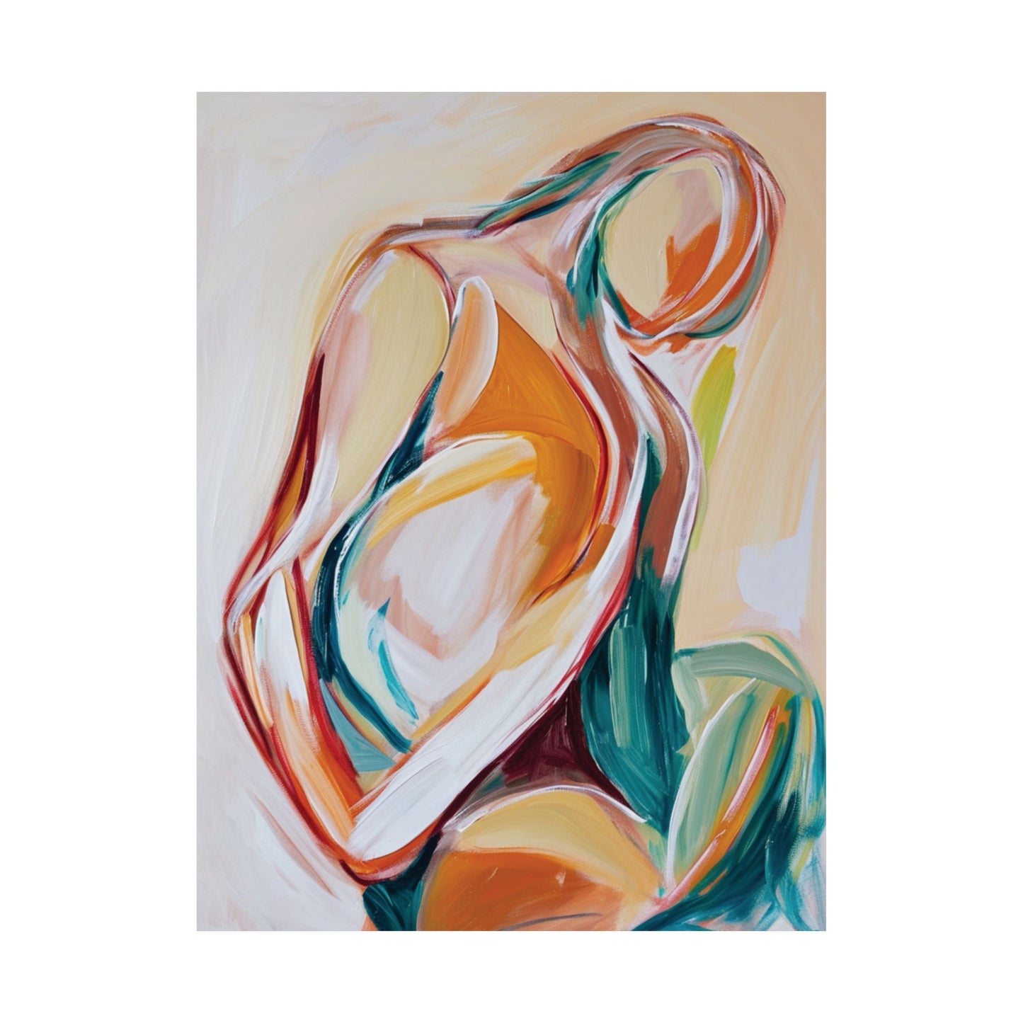 Abstract Woman Figure Printed Poster