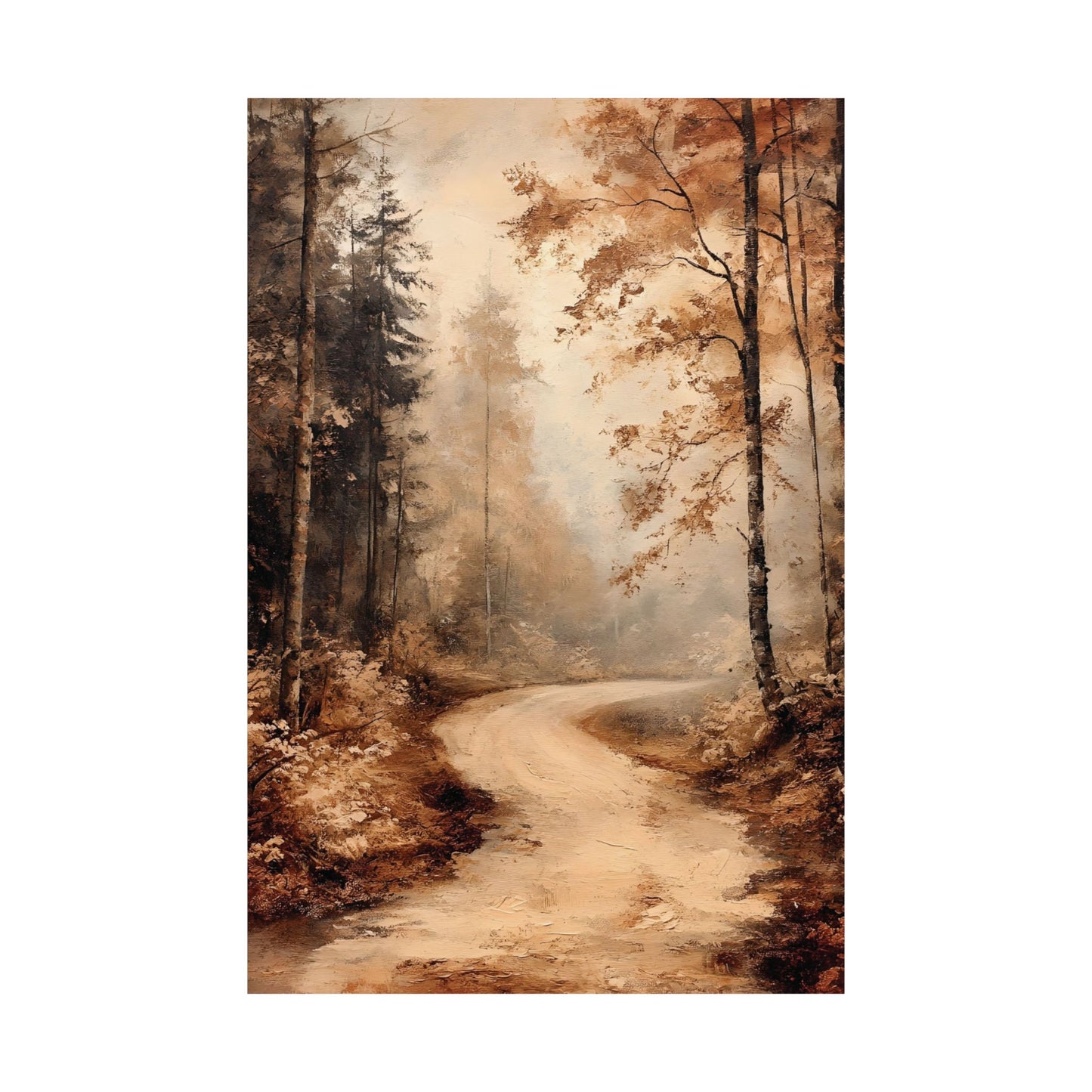 Rustic Autumn Woodland Printed Poster