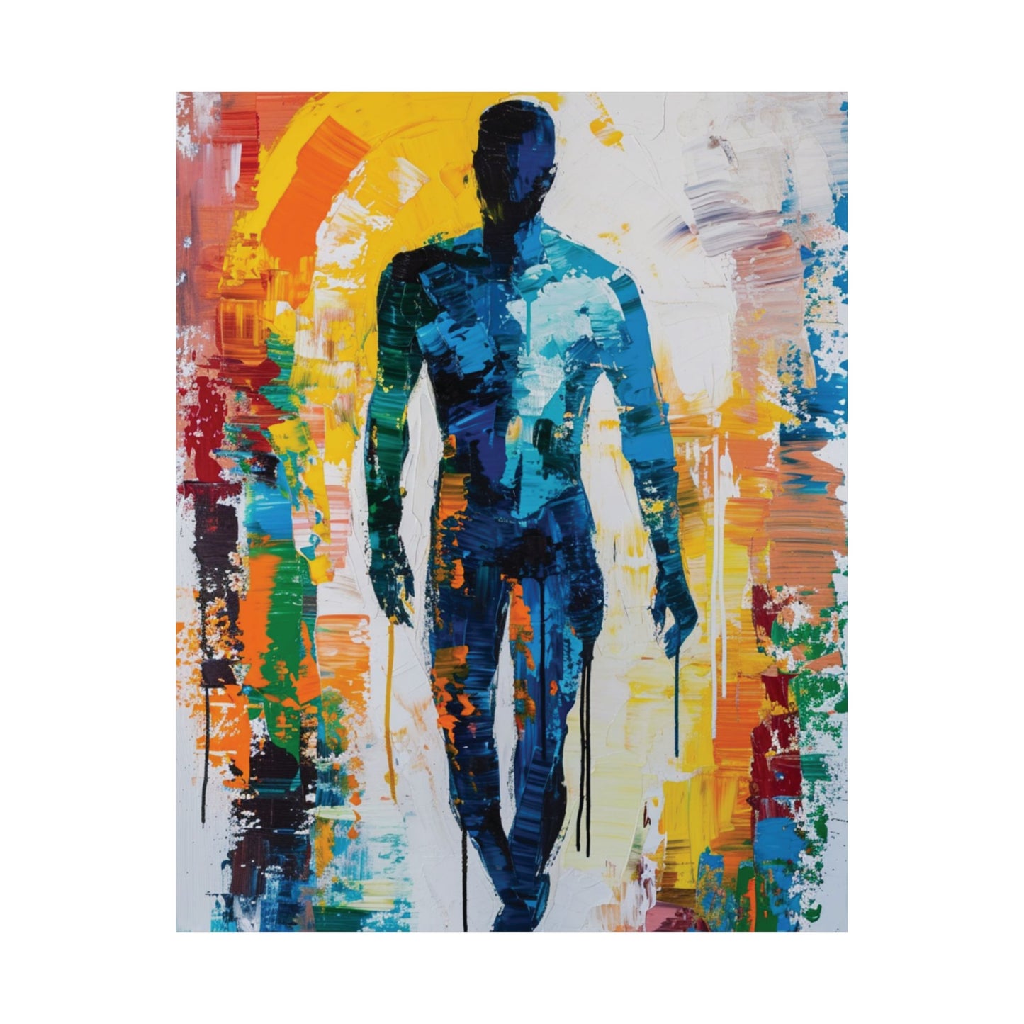 Abstract Man in Motion Printed Poster