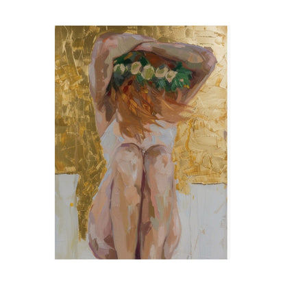 Golden Woman with Wreath Poster