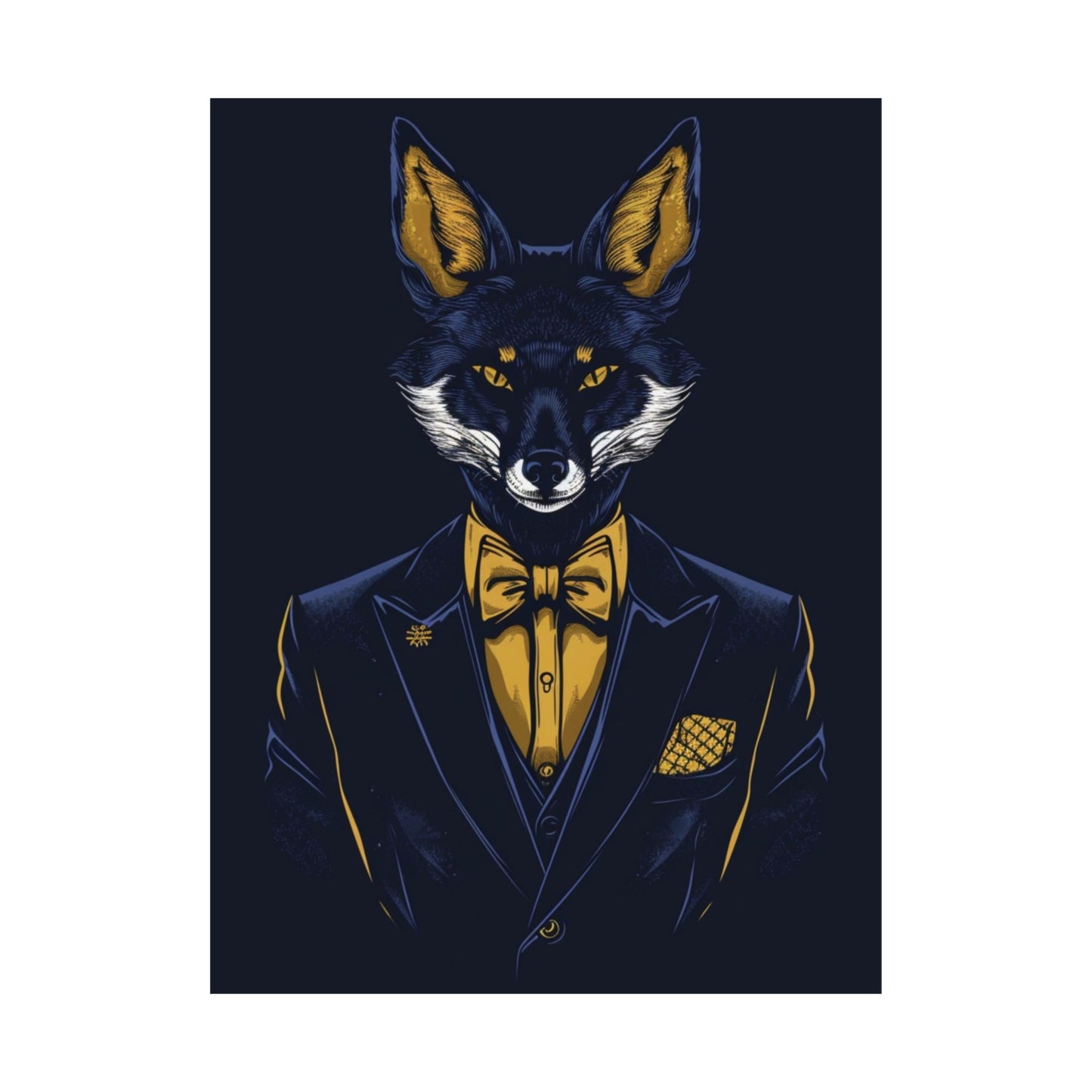 Midnight Gentleman Fox Printed Poster